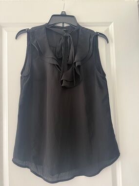 Women’s Black Ruffle Tie-Neck blouse